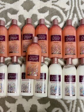 Set ofBath & Body Works A Thousand Wishes Shampoo & Con- Rose Pink & Cream